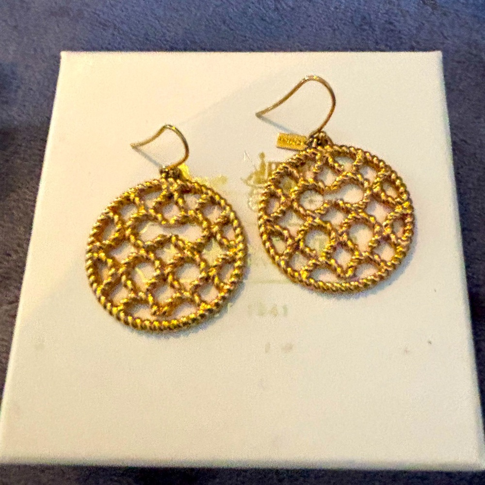 Coach Signature Elegant Gold Dangle Earrings